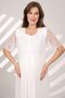 Women's Ecru Special Design Short Sleeve Lace 100% Cotton Summer Maternity Dressing Gown Nightgown Set - 5