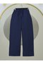Lace Detailed Wide Leg Elastic Waist Linen Trousers - 3