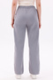 Women's High Waist Gray Gabardine-Linen Textured Trousers – Breathable Fabric, 4 Seasons - 6