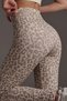 Women's Leopard Patterned High Waist Slim Fit Lycra Gray Cream Push up Ribbed Leggings