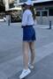 Women's Laci Tasseled Hem, High Waist, Comfortable Denim-Jeans Shorts - 3