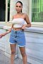 Blue High Waist Comfortable Denim Shorts - 4