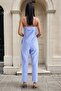 Blue Thin Strap, Button and Pocket Detail, Jumpsuit - 2