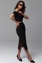 Women's Black Anthracite Slit Midi Skirt - 7