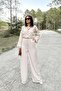 Women's Stone Long Sleeve, Shirt Collar, Elastic Waist, 4 Pockets, Elastic Ankles, Loose Overalls - 8