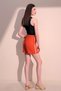 Women's Orange Modern Style Straw Detail Quality Fabric Elastic Waist Airobin Shorts - 4