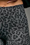 Women's High Waist Ribbed Leopard Patterned Black Anthracite Shorts - 6