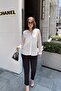 White Classic Collar, Long Sleeve, Plain Fabric, Regular Fit/Cut, Sleeves Polka Dot Tulle Shirt - 6