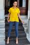 Women's Mustard Classic Collar, Short Sleeve, Textured Fabric, Loose & Comfortable Fit/Cut, Shirt - 4
