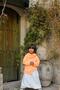 Cream Combed Cotton Shalwar + Orange Neon Asymmetrical Sweat + Neck Collar