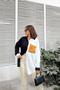 Women's Black & Yellow Long Sleeve Detailed Color Block Oversize Shirt Long Tunic Shirt with Pockets - 5
