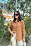 Women's Tan Classic Collar Long Sleeve Regular Cut Standard Size Shirt (Special Fabric) - 4