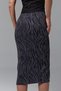 Women's Zebra Patterned Black Anthracite Slit Midi Skirt - 9