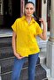 Women's Mustard Classic Collar, Short Sleeve, Textured Fabric, Loose & Comfortable Fit/Cut, Shirt - 3