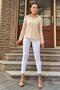 Women's Beige Anti-Sweat Pompom Special Fabric, Fit Cut, Long Sleeve Shirt - 4