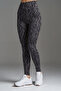 Women's Ribbed Slim Leg Slim Zebra Patterned High Waist Gathering Black Anthracite Leggings Trousers - 7