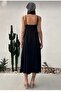 Akşın Women's Black Striped Palazzo Trousers Oversize Cut