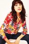 Women's Multi-Colored Classic Collar, Floral, Long Sleeve, Multi-Colored, Regular Fit, Standard Length Shirt - 7