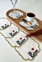 6 Pieces of Know Coffee Embroidered Coffee Side Cocktail Napkin & Coaster & Presentation Holder - 4