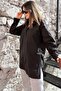 Women's Black Tericotone Fabric, Slit, Comfortable Long Shirt - 5