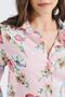 Women's Pink Modern Style Floral Patterned Long Sleeve Shirt - 7