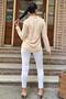 Women's Beige Anti-Sweat Pompom Special Fabric, Fit Cut, Long Sleeve Shirt - 5
