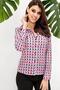 Women's Fuchsia Geometric Patterned Long Sleeve Shirt - Regular Fit, Standard Size