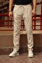 Men's, pleated detailed waist lace-up elastic, cotton trousers