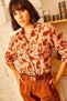Women's Pink Multicolor Patterned Classic Collar Long Sleeve Shirt (Regular Cut, Standard Size) - 3