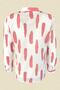 Navy Blue Embroidered Pink Patterned White Shirt - 3