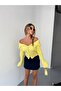 Double Zipper Yellow Madonna Collar Knitwear Cardigan - 5