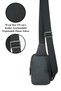 Unisex Linen Crossbody Shoulder and Waist Bag with Phone Compartment, Black Color, Daily Sports and Travel - 6