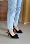 Maribel Black Bow Women's Heeled Shoes - 3