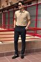 Men's Textured Stretch Fabric Old Money Culture Polyviscose Fabric Pants 24Inp288 - 3