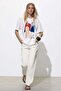 Women's Oversize Illustration Printed T-Shirt + Cloth Bag Gift Combination – 100% Cotton - 3