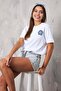 Evil Eye Bead Printed Women's Oversize T-Shirt + Cloth Bag Gift Combination – 100% Cotton - 4