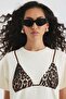 Leopard Patterned White Oversize Women's T-Shirt + Cloth Bag Gift Combination Set – 100% Cotton - 3