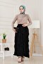 Elastic Waist Crochet Skirt-Black - 2