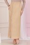 Elastic Waist Skirt with Side Zipper Detail-Beige
