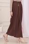 Elastic Waist Skirt with Side Zipper Detail-Brown - 4