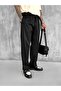 Men's Single Pleated Baggy Fit Trousers Black