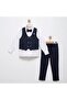 Knitted Model Suit Men with Vest / Vest Suit with Bow Tie / Shirt-Vest-Pants Suit - 4
