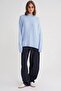 6913 Women's Loose Soft Textured Oversize Knit Sweater Baby Blue - 3