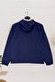 Navy Blue Raincoat Water Resistant Seasonal Fabric Hooded Zippered Pocket Mesh Inner Design Men - 3