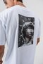 Unisex White Borz 1996 Embroidery Detailed Back Printed Oversize Fit Crew Neck T-Shirt - 2