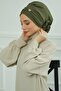 Ready-Made Turban with Accessories, Khaki Green, Ht-95 - 7