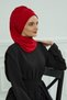Stylish Ready-To-Wear Turban with Metal Accessories, Red, Ht-94 - 4