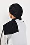 Ready-To-Wear Turban with Low-Cut Neckline and Gold Accessories, Black, Ht-11A - 8