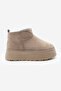 Women's Thick Sole Fur Lined Ankle Boots Tefis Mink Suede - 3