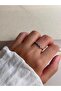 Silver Color Stone Detailed Women's Steel Ring – Elegant and Sparkling Design - 2